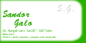 sandor galo business card